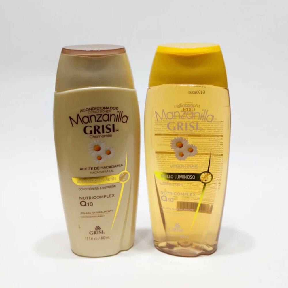 Manzanilla Grisi shampoo and conditioner